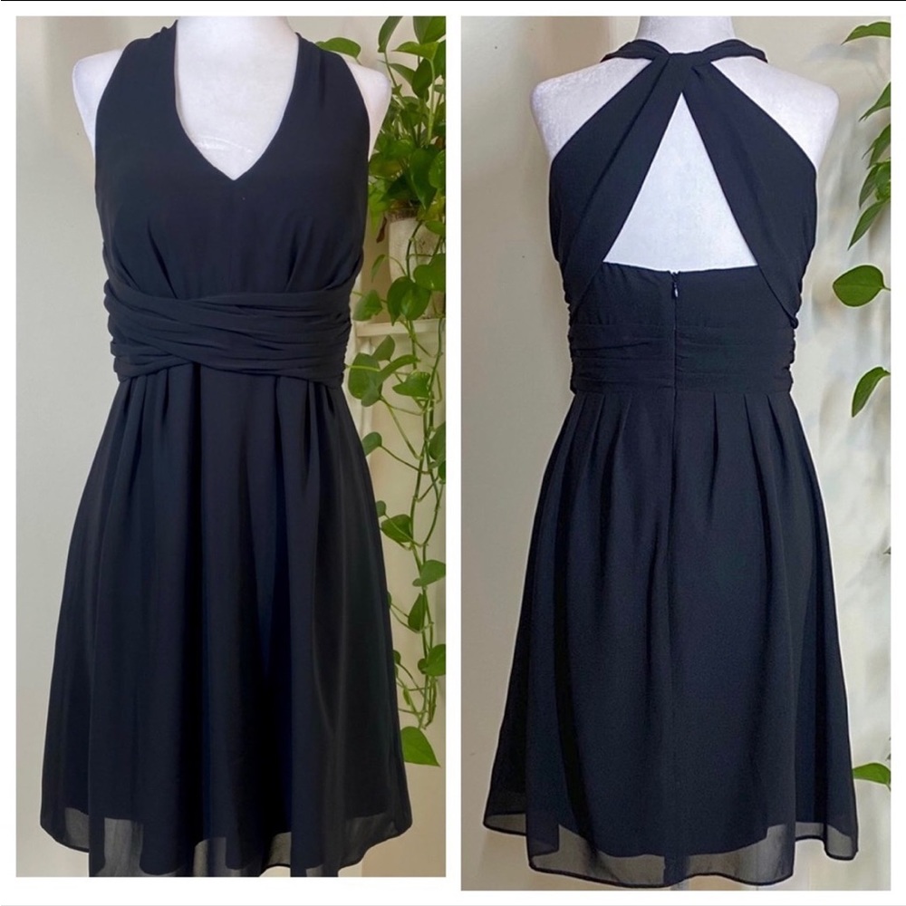 NWT GUESS Crisscross Back Chiffon “LBD” Mini Dress